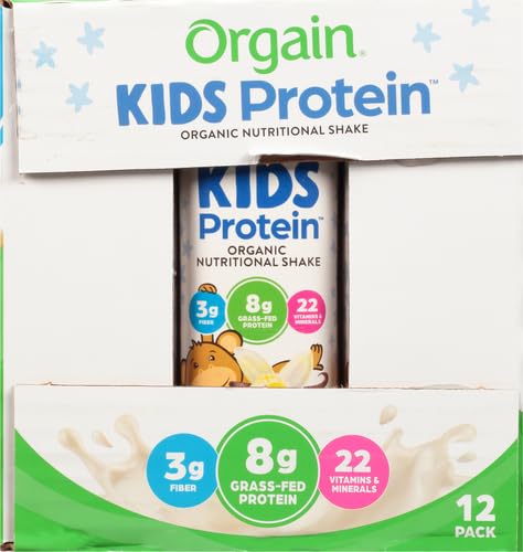 Orgain Organic Kids Nutritional Protein Shake, 8g Dairy 3g Fiber, 22 Vitamins 8.25 Fl 12)