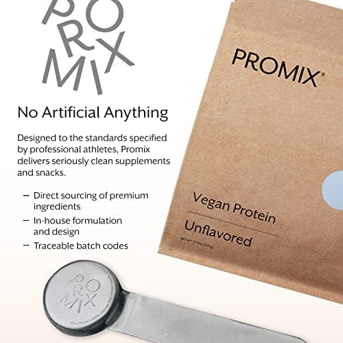 Promix Plant-Based Vegan Protein Powder, Unflavored 5lb Bulk B-12 -