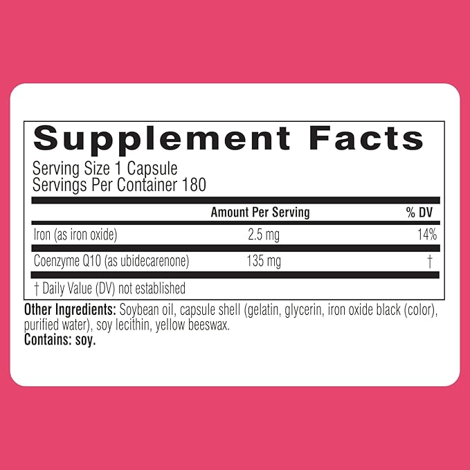 Swisse CoQ10 Supplement Co-Enzyme Q10 Q10 Supports CQ10 Antioxidant 10 Supplement 135 mg 180 Mini