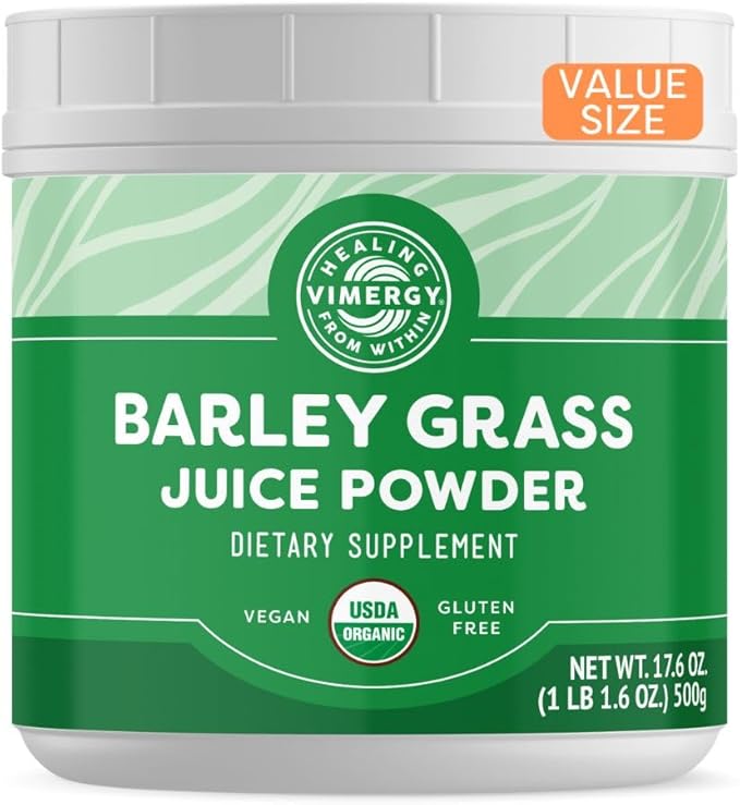 Vimergy Barley Grass Juice Powder – Clean Superfood Formula – Promotes Cardiovascular Health* – Organic, Vegan & Gluten-Free – Value Size 500g