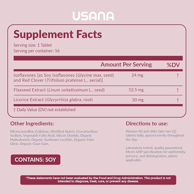 USANA EstroPro with Phytoestrogens for Symptomatic 56 Tablets 28 Day