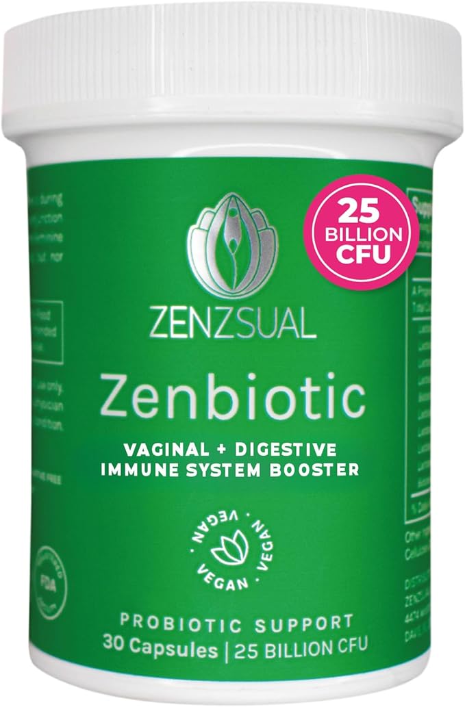 ZENZSUAL Zenbiotic Probiotics for Women – Supports Vaginal Health, pH Balance, Odor Control, Digestive Wellness, Hormone Balance, and Immune Function – 25 Billion CFU