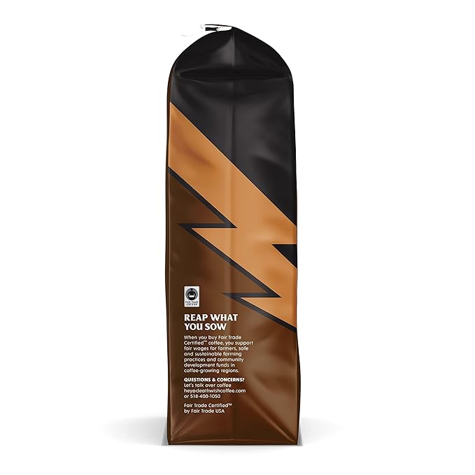 Death Wish Coffee Co., Organic and Fair Trade, Medium Roast, Whole Bean Coffee, 16 oz