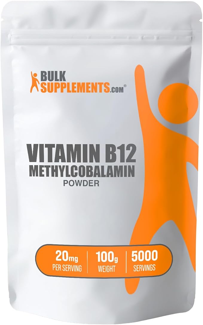 BulkSupplements.com Vitamin B12 Methylcobalamin Powder 1% B12 B12 Methylcobalamin, B12 Supplement, 20mg per 100g (3.5 (3.5 oz) 1)