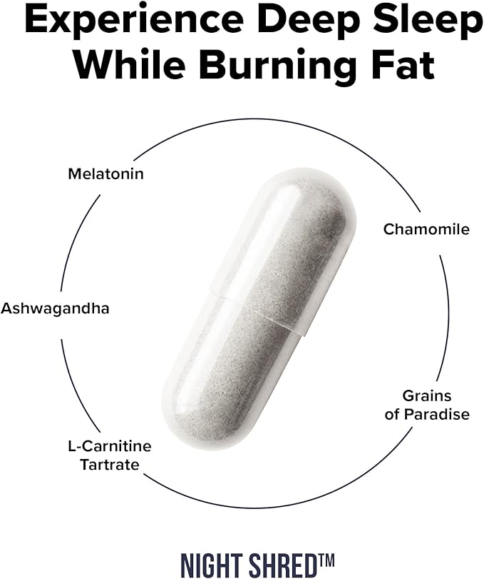 Night Shred Fat Burner and Natural 5-HTP, CLA, (60 Vegetarian