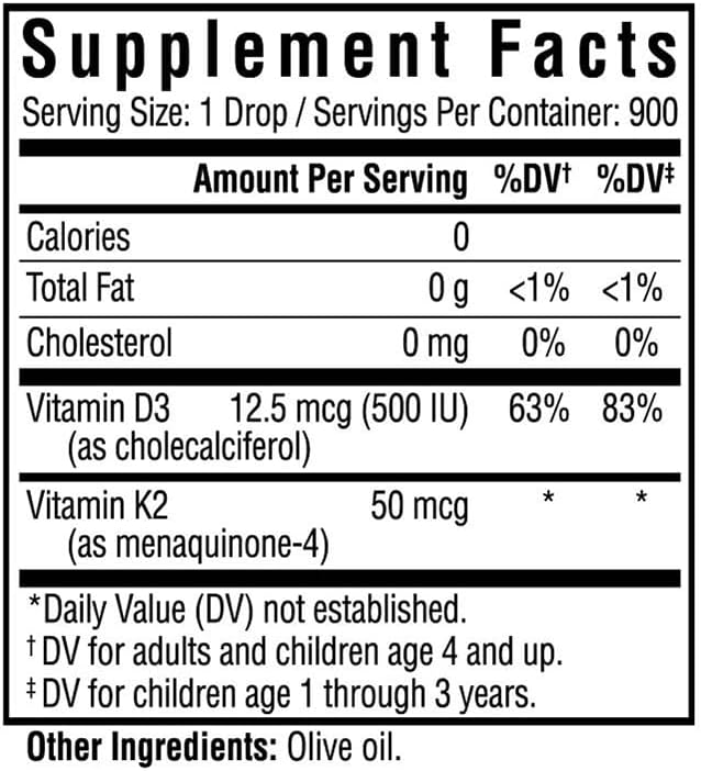Seeking Health Vitamin D3 + K2 Drops 1 oz
