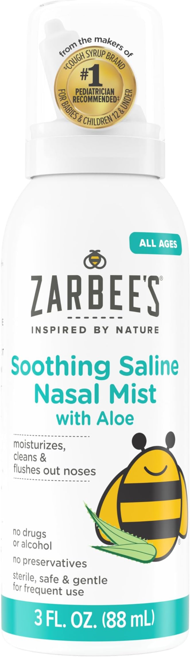 Zarbee's Baby Nasal Saline Spray, Soothing 3Fl Oz
