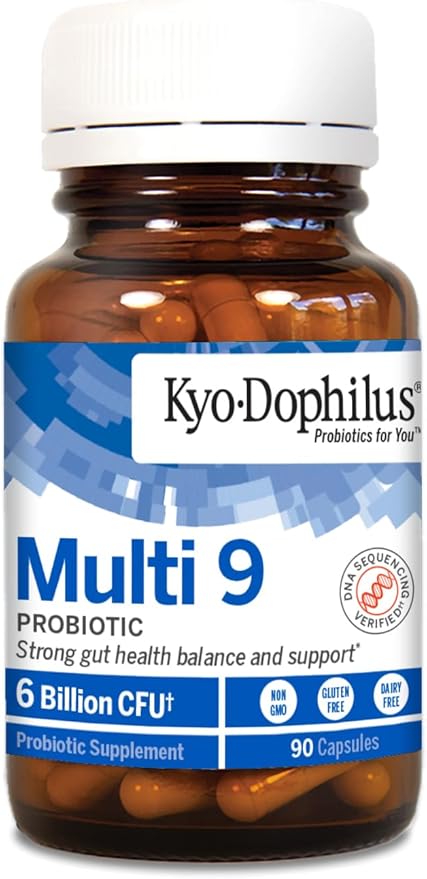 Kyolic Kyo-Dophilus Multi 9 Probiotic, for Strong Gut Health Balance and Support, 90 Capsules Total
