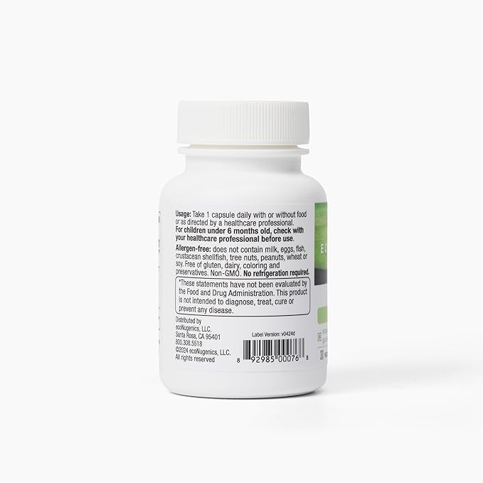 EcoNugenics PowerBiotic: Prebiotic, Probiotic & Postbiotic 30 Capsules (1 Daily)