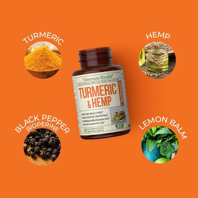 Turmeric and Hemp Capsules 2 Pack
