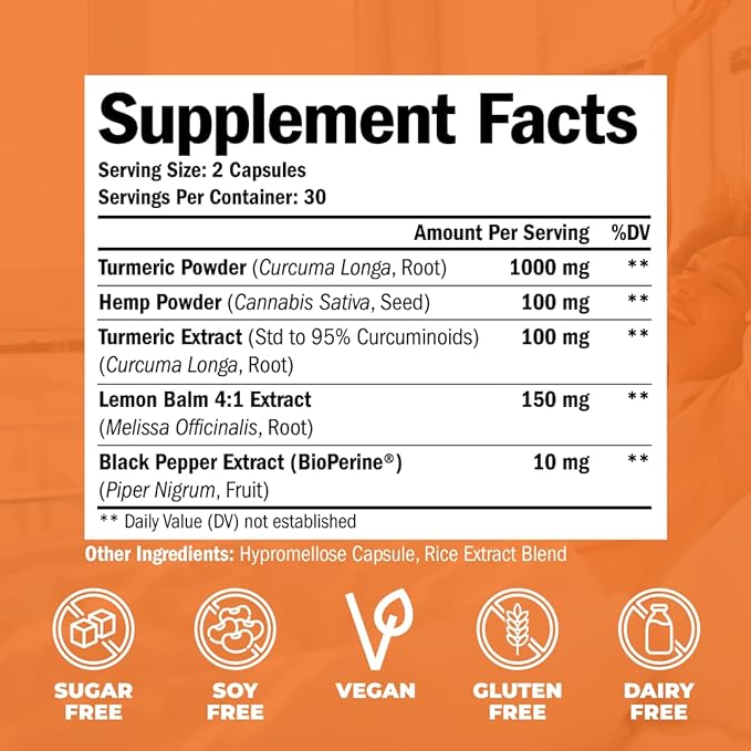 Turmeric and Hemp Capsules 2 Pack