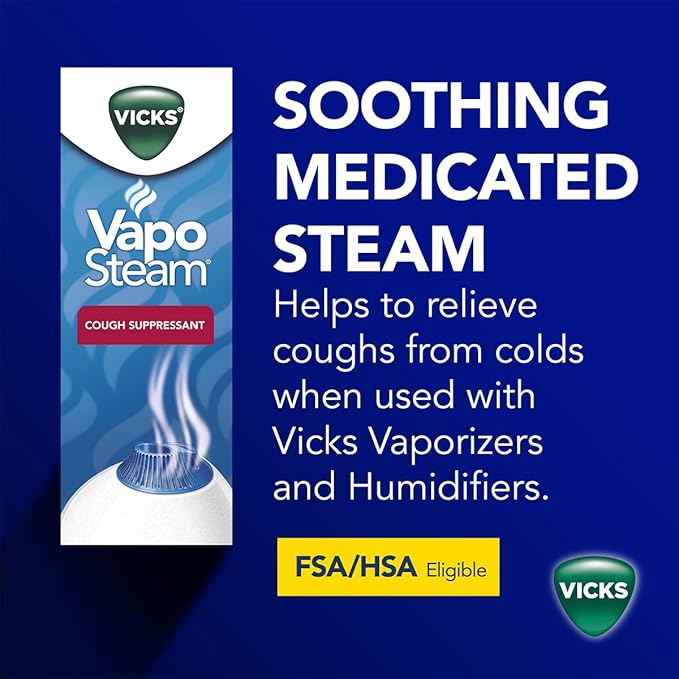 Vicks VapoSteam Medicated Liquid with Camphor, 8 Oz