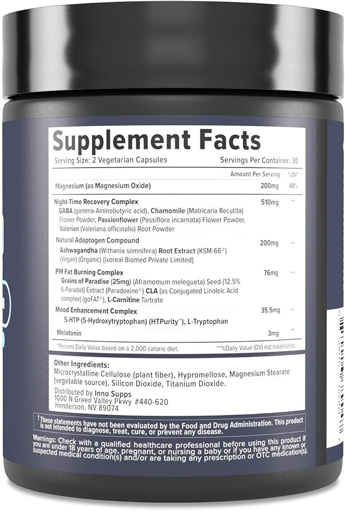 Night Shred Fat Burner and Natural 5-HTP, CLA, (60 Vegetarian