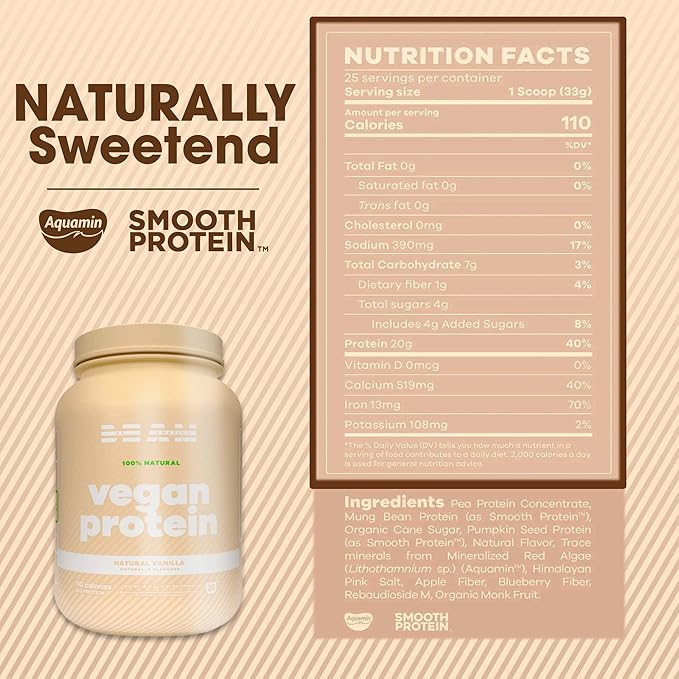 BEAM Be Amazing Vegan Protein Powder 20g Plant-Based 25 Servings
