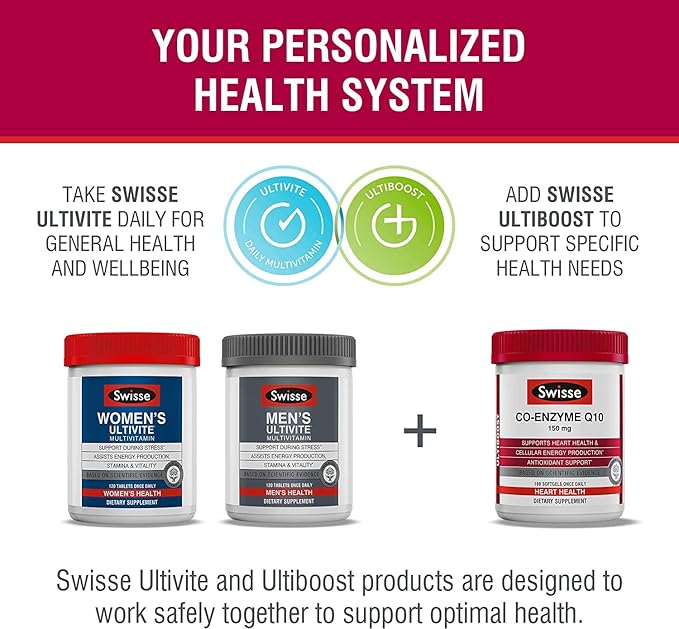 Swisse CoQ10 Supplement Co-Enzyme Q10 Q10 Supports CQ10 Antioxidant 10 Supplement 135 mg 180 Mini