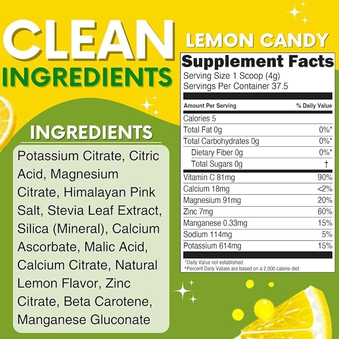 Zero Sugar - Lemon Candy Electrolytes 37 Servings