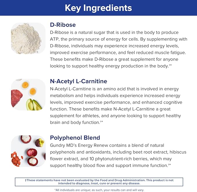 Gundry MD® Energy Renew Muscle Recovery and Cardiovascular Health Support Supplement, 30 Servings