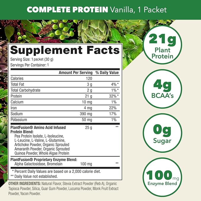 PlantFusion Complete Vegan Protein Powder Sample Packets 4)