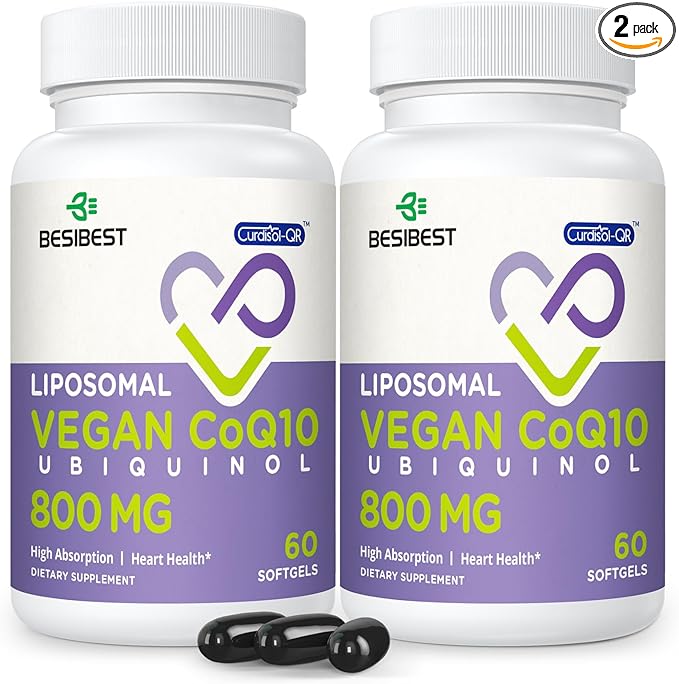 Liposomal Ubiquinol CoQ10 800 MG Softgel, CoQ10 Ubiquinol Q10 800mg, 800mg, Powerful 120 Vegan