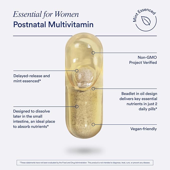 Ritual Postpartum Essentials Multivitamin Omega-3 DHA D3 & B12, Iodine,