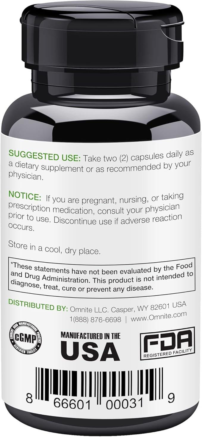 OMNIBREATHE Respiratory Health Supplement,Inhaler Mate,Support Quit Cough,60 Veg