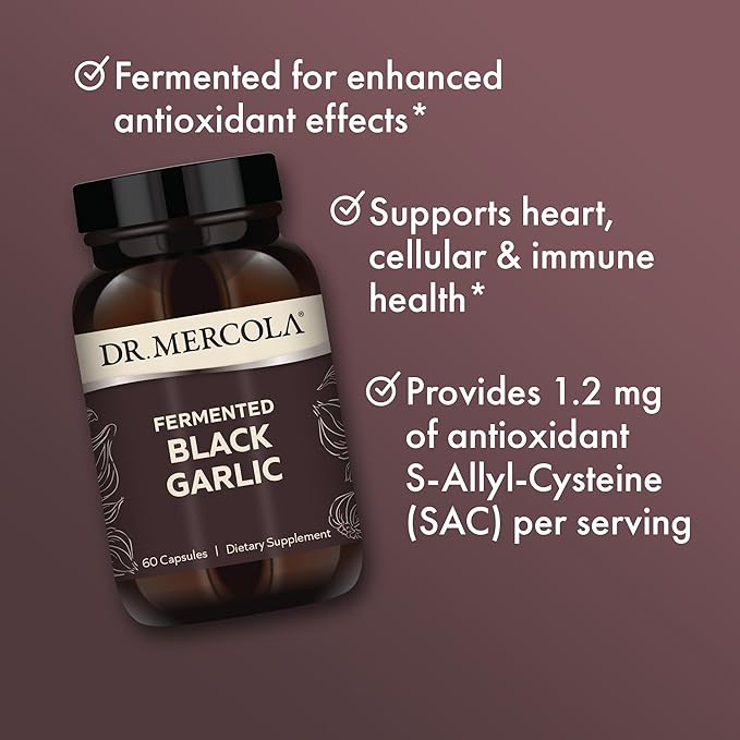 Dr. Mercola Fermented Black Garlic, 90 (180 Capsules),