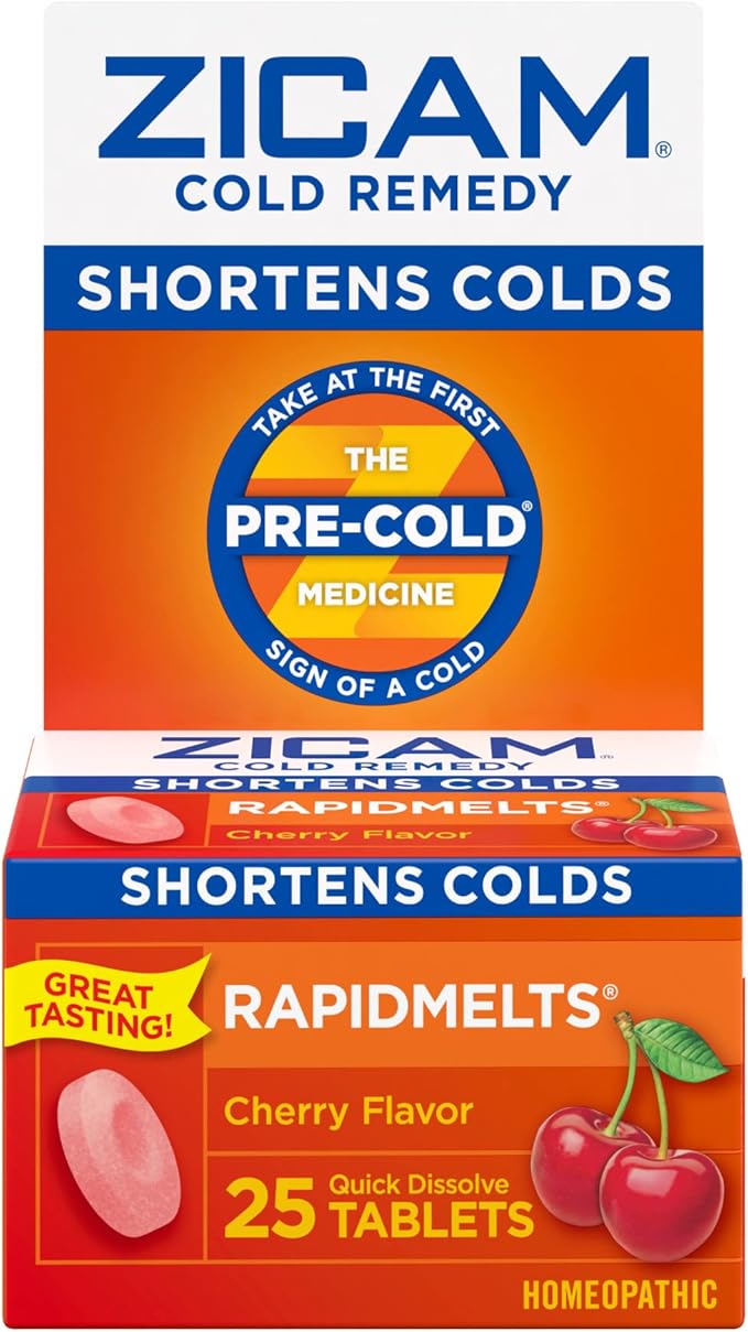 Zicam Cold Remedy, Cherry Rapidmelts (25 Count) and No-Drip Nasal Spray (0.5 Ounce) Bundle