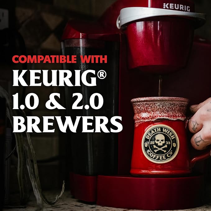 Death Wish Coffee, Single Serve Coffee Pods - Fair Trade - Blue and Buried: Blueberry Vanilla Flavored