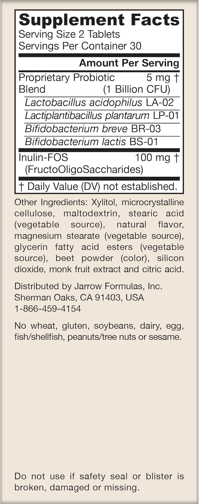 Jarrow Formulas Jarro-Dophilus Kids Probiotics and 1 Billion 60 Sugar-Free 30 Day