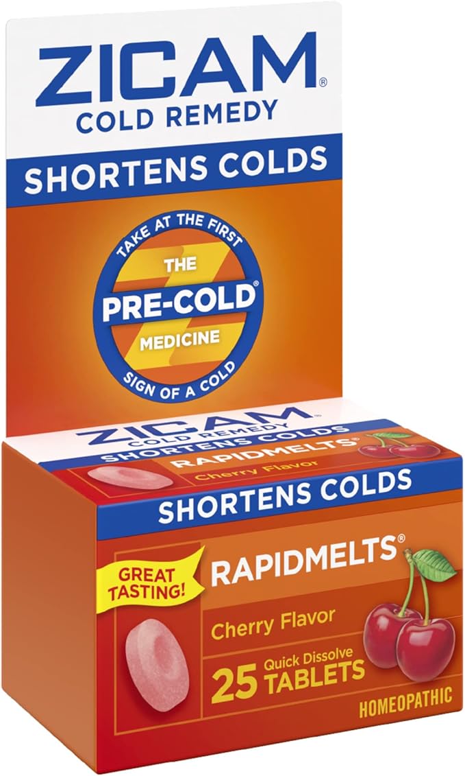Zicam Cold Remedy, Cherry Rapidmelts (25 Count) and No-Drip Nasal Spray (0.5 Ounce) Bundle