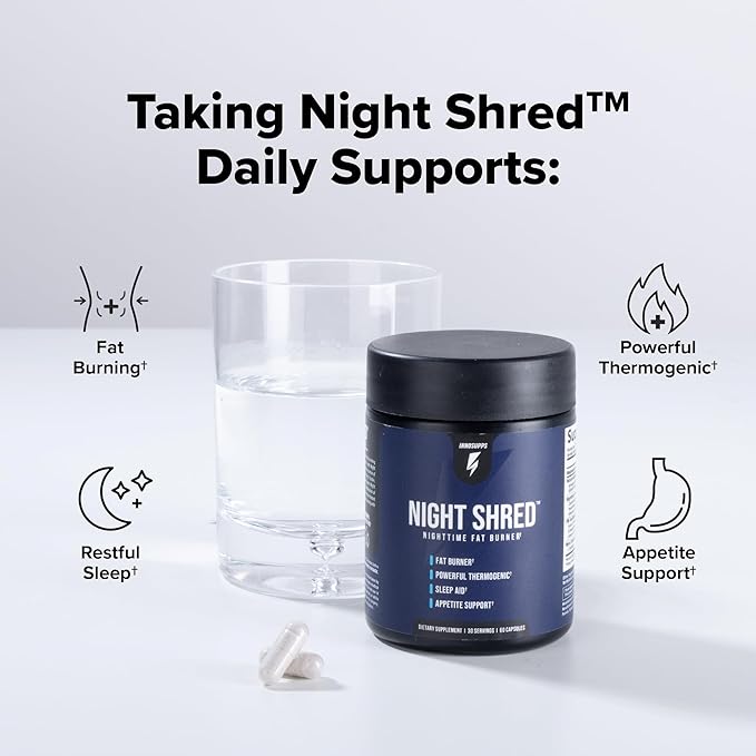 Night Shred Fat Burner and Natural 5-HTP, CLA, (60 Vegetarian