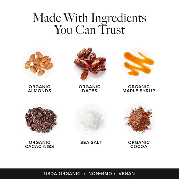 Truvani Plant Based Snack Bars | Chocolate Brownie 12 Pack | 7g Protein | USDA Organic and Vegan | The Only Bar | Dairy, Soy, and Gluten Free | Individually Wrapped