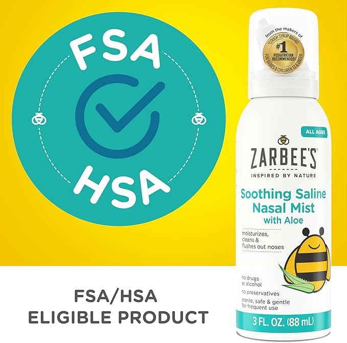 Zarbee's Baby Nasal Saline Spray, Soothing 3Fl Oz