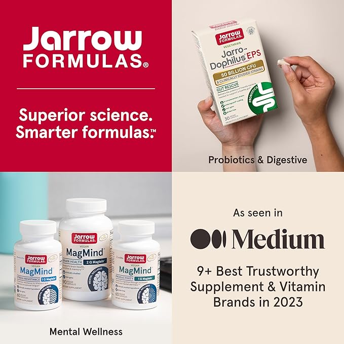 Jarrow Formulas Jarro-Dophilus Kids Probiotics and 1 Billion 60 Sugar-Free 30 Day
