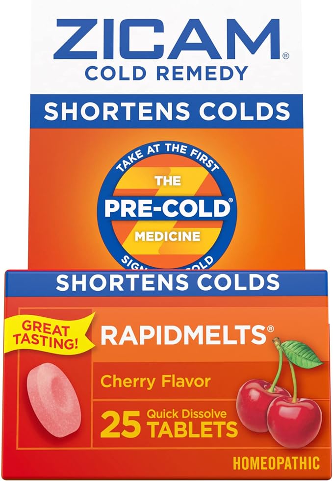 Zicam Cold Remedy, Cherry Rapidmelts (25 Count) and No-Drip Nasal Spray (0.5 Ounce) Bundle