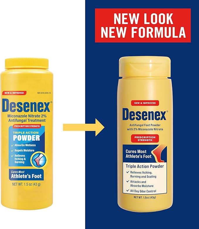 Desenex Anti-Fungal Foot Powder, Cures Most 2% Miconazole 1.5ozBottle