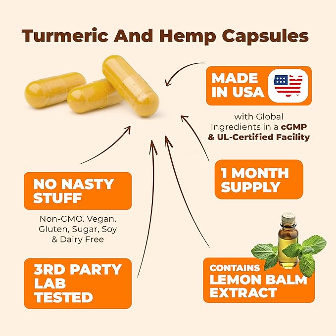 Turmeric and Hemp Capsules 2 Pack