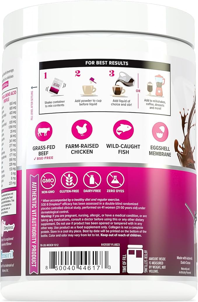 Vitauthority Collagen Peptides Powder Weight Loss 25 Servings