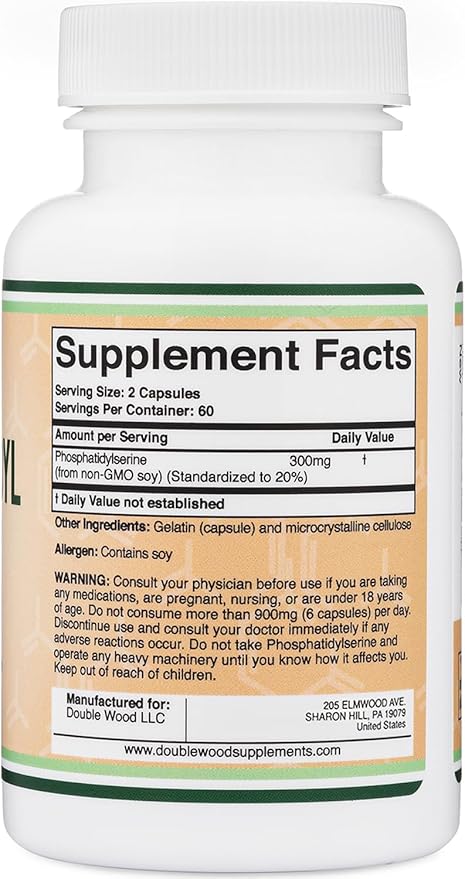 PhosphatidylSerine Supplement 300mg Per Serving, 120