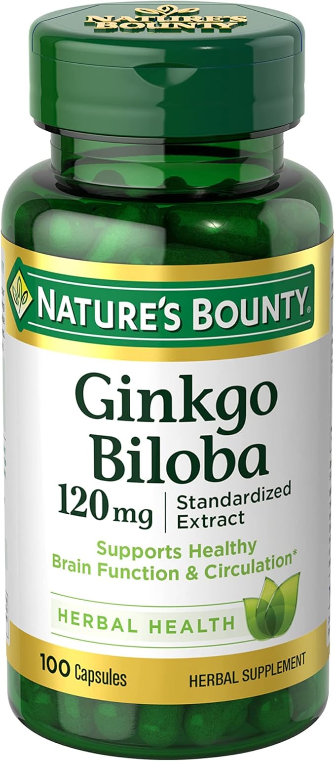 Nature's Bounty Ginkgo Biloba Capsules 120mg, 100 Capsules