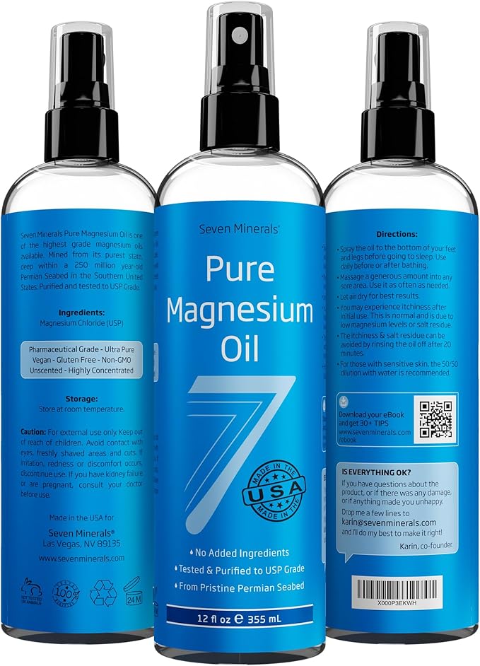 Seven Minerals, Pure Magnesium Oil Spray 12 fl 9 Months)