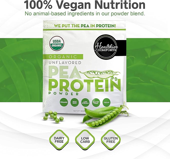 Pea Vegan Protein Powder w/Low Sodium 100% Plant 32oz