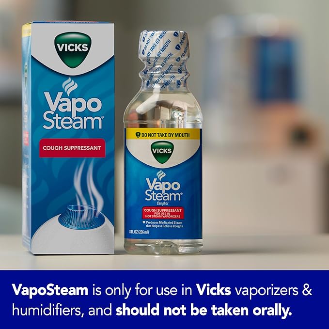 Vicks VapoSteam Medicated Liquid with Camphor, 8 Oz
