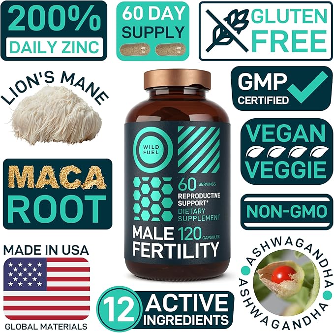 Fertility Supplements For Men Prenatal Vitamin 120Caps for 2 Months