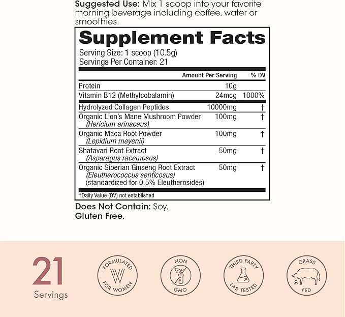 Winged Wellness Glow Up AM Collagen B12 I 21 Servings