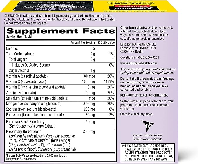 Airborne Elderberry + Zinc & Vitamin 30 Fizzy