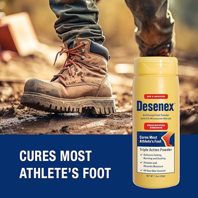Desenex Anti-Fungal Foot Powder, Cures Most 2% Miconazole 1.5ozBottle