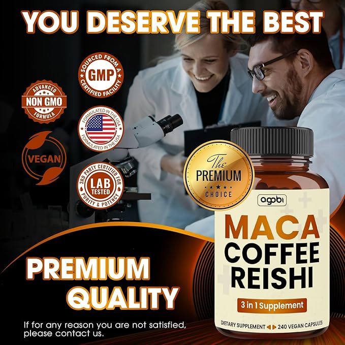 agobi 1800mg Maca Coffee Supplement 60 Vegan