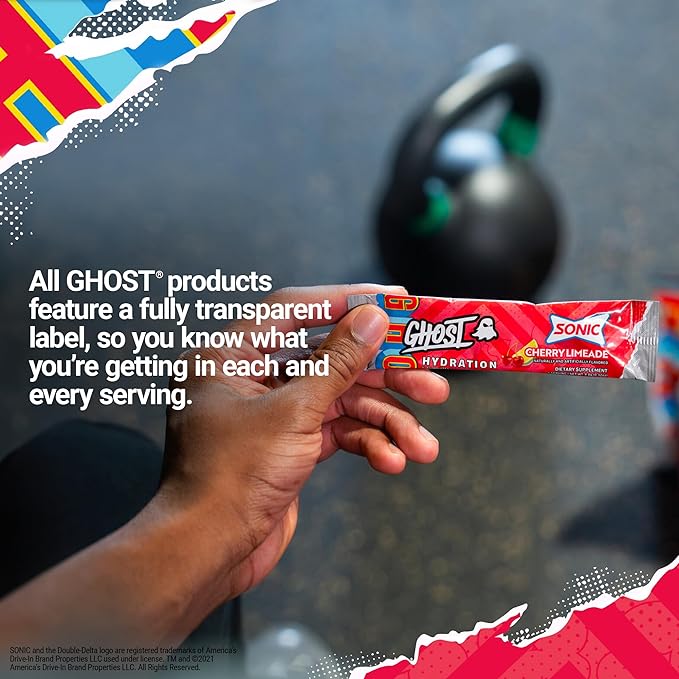 GHOST Hydration Packets, Sonic Cherry Limeade, 24 Sticks,