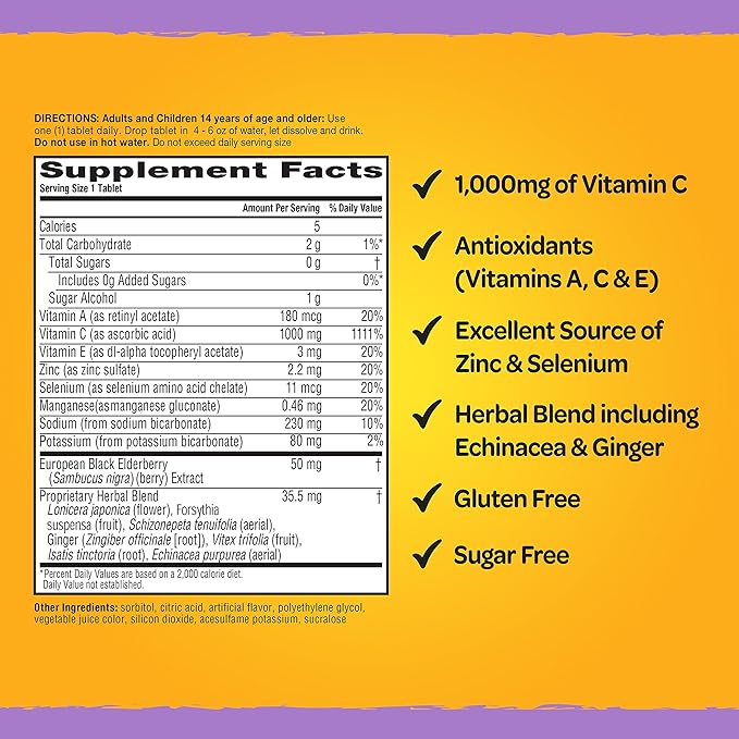Airborne Elderberry + Zinc & Vitamin 30 Fizzy